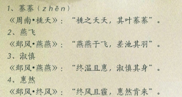 （语文）中国古代经典文献中的名字取自《诗经》